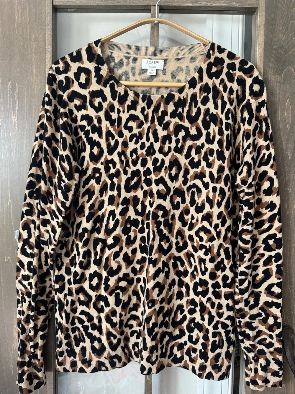 J.Crew Leopard Teddie Sweater 100% Cotton